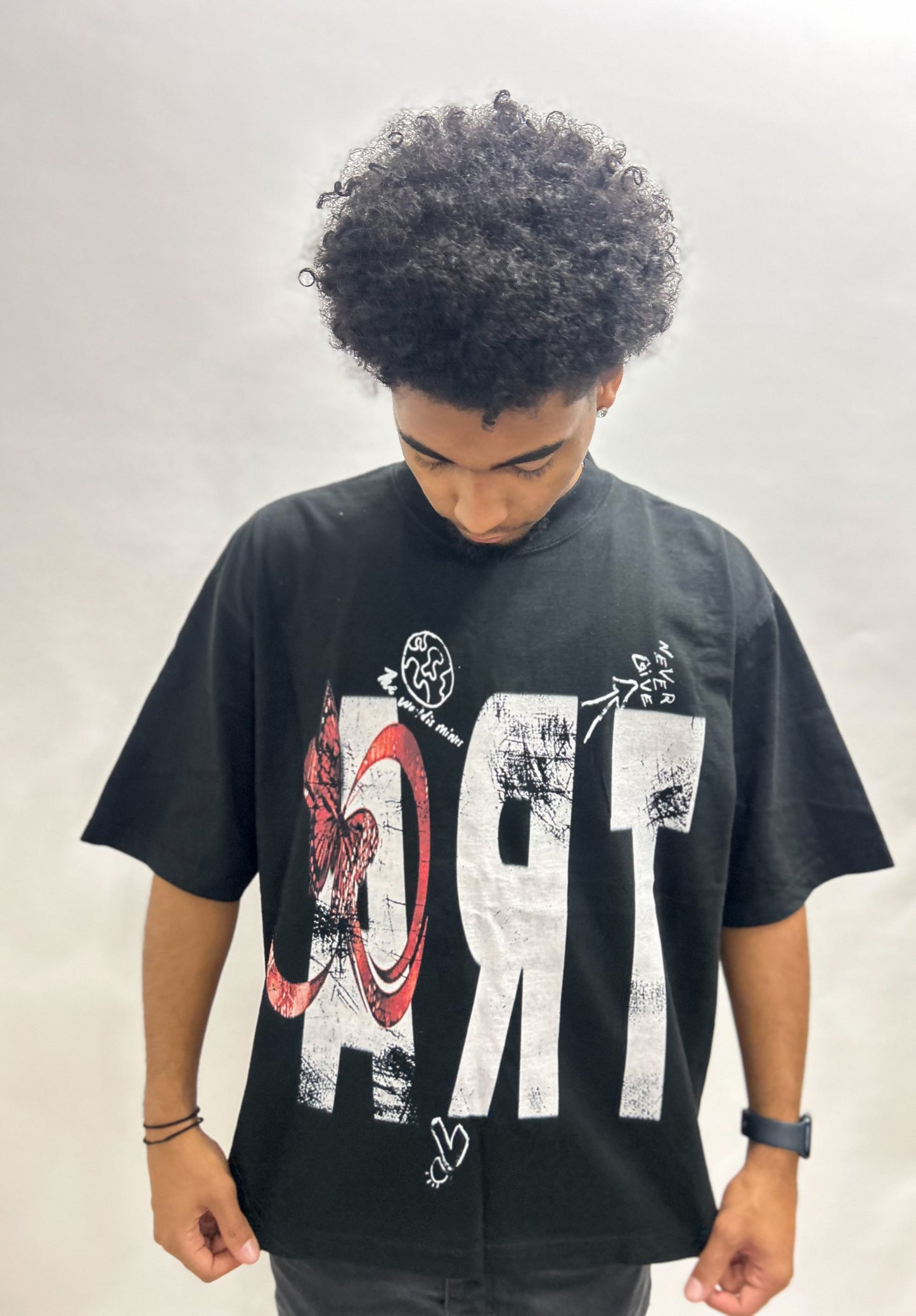 Infinite Art Tee Blk & Red