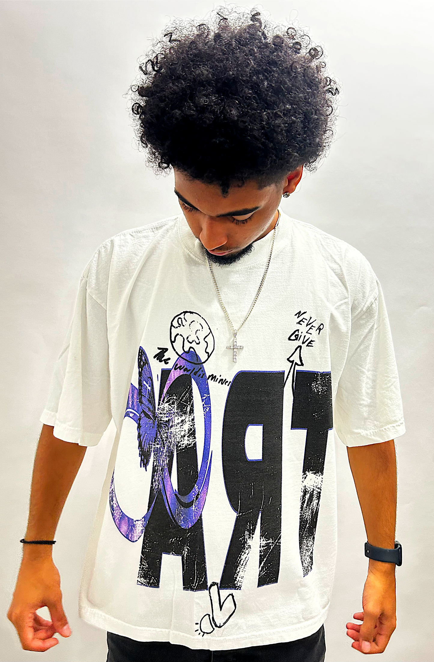 Infinite Art Tee White & Amethyst