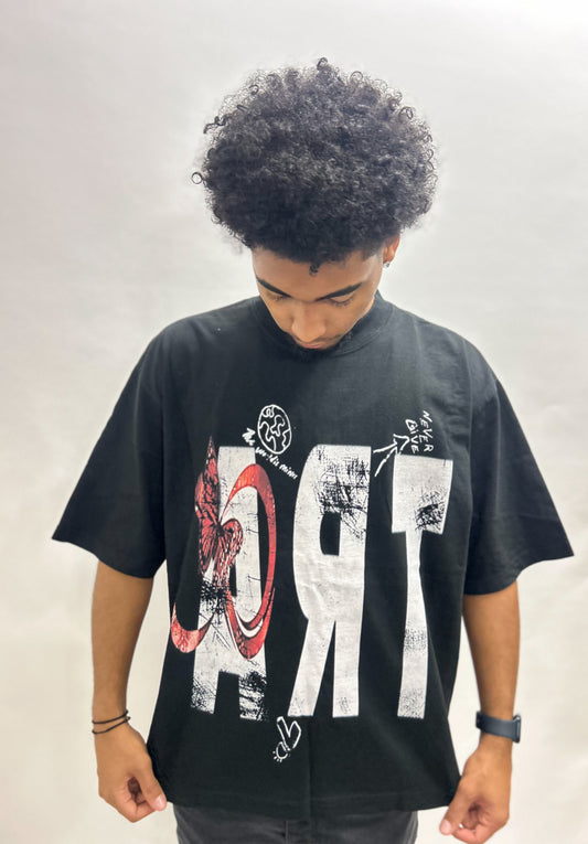 Infinite Art Tee Blk & Red